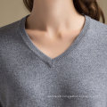 Oem Service V Neck Loose Type Women Wool Knitted Sweater From Manufactured In China